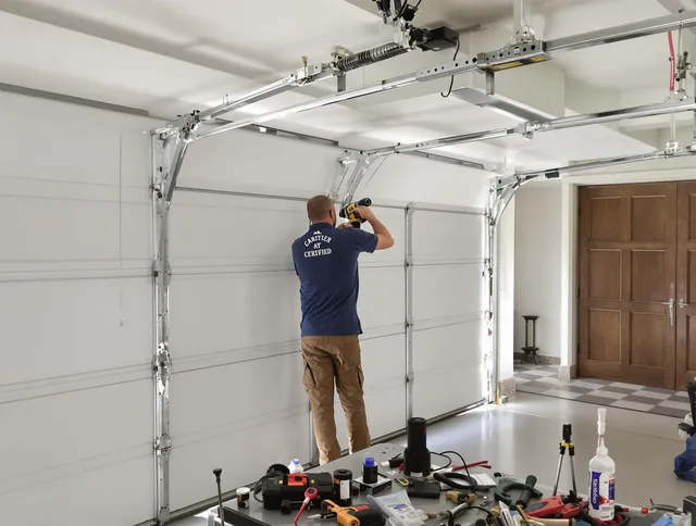 Miami Beach Garage Door Repair certified technician performing precision garage door repair in Miami Beach