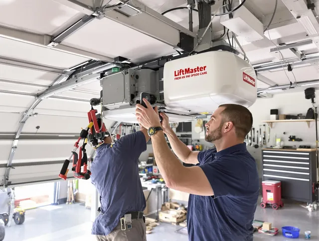 Miami Beach Garage Door Repair technician performing advanced diagnostics on garage opener in Miami Beach