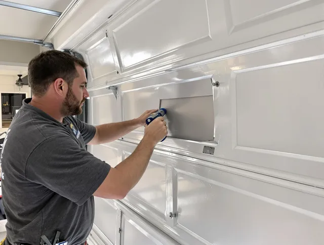 Garage door panel repair by Miami Beach Garage Door Repair in Miami Beach